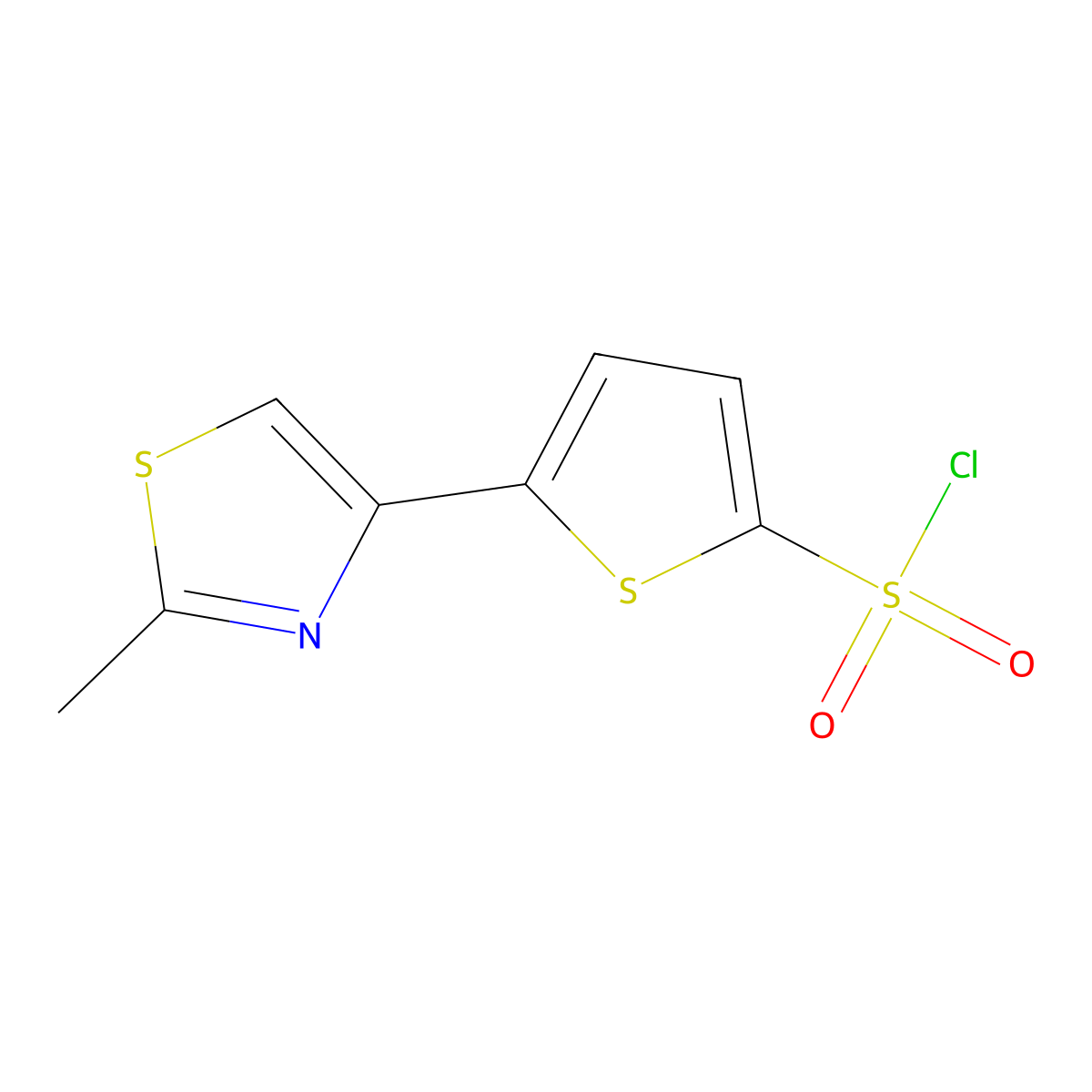 5-(2-methyl-1,3-thiazol-4-yl)thiophene-2-sulfonyl Chloride molecular structure, CAS 215434-25-6