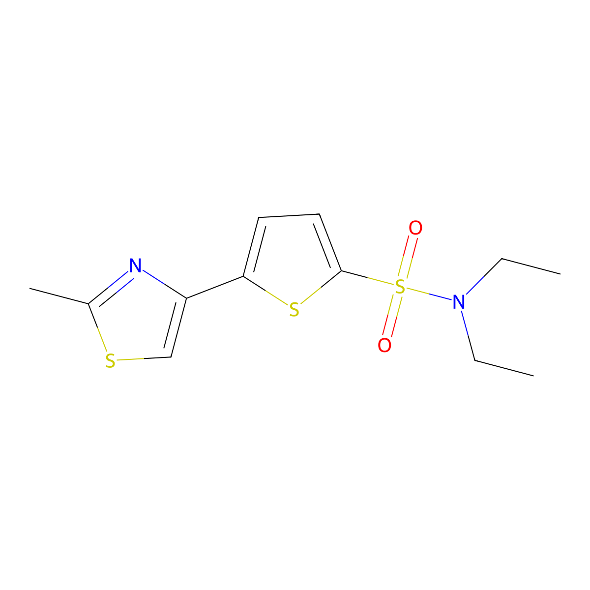 N,N-Diethyl-5-(2-methyl-4-thiazolyl)-2-thiophenesulfonamide molecular structure, CAS 215434-26-7