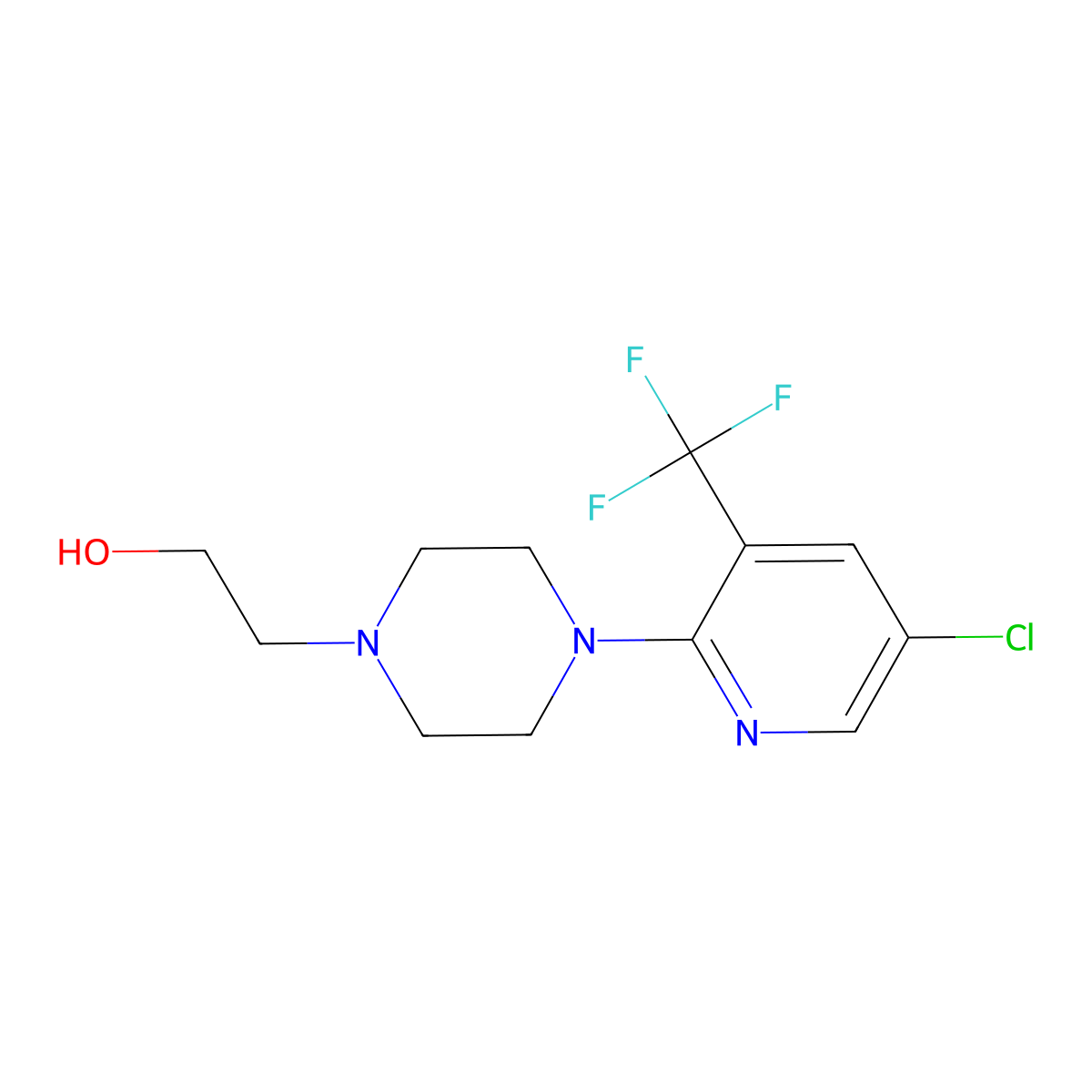 2-{4-[5-Chloro-3-(trifluoromethyl)-2-pyridyl]piperazino}ethan-1-ol molecular structure, CAS 215434-39-2