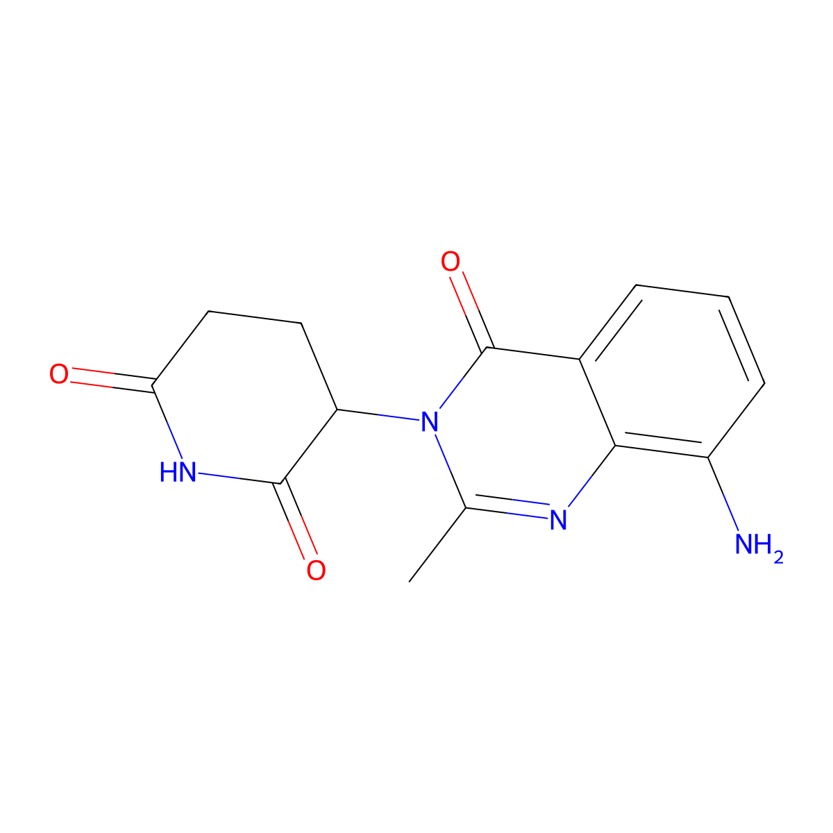 3-(8-Amino-2-methyl-4-oxo-3,4-dihydroquinazolin-3-yl)piperidine-2,6-dione molecular structure, CAS 2154341-73-6