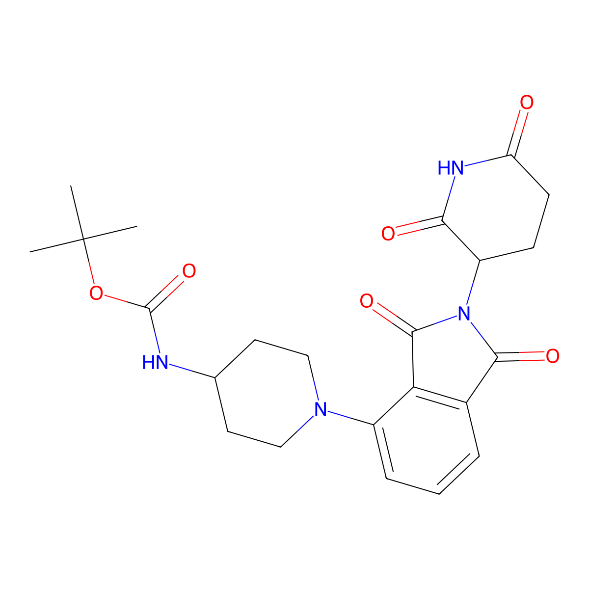 tert-butyl N-(1-(2-(2,6-dioxopiperidin-3-yl)-1,3-dioxo-2,3-dihydro-1H-isoindol-4-yl)piperidin-4-yl)carbamate molecular structure, CAS 2154342-18-2