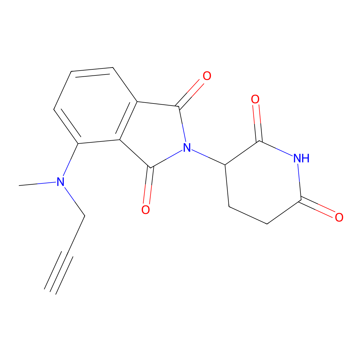 2-(2,6-dioxopiperidin-3-yl)-4-[methyl(prop-2-yn-1-yl)amino]-2,3-dihydro-1H-isoindole-1,3-dione molecular structure, CAS 2154342-26-2