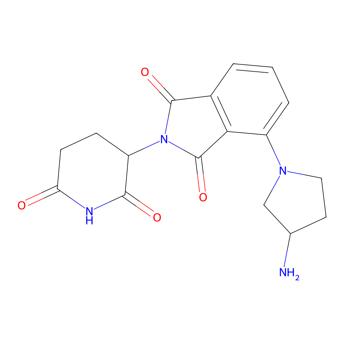 4-(3-Aminopyrrolidin-1-yl)-2-(2,6-dioxopiperidin-3-yl)isoindoline-1,3-dione molecular structure, CAS 2154342-32-0