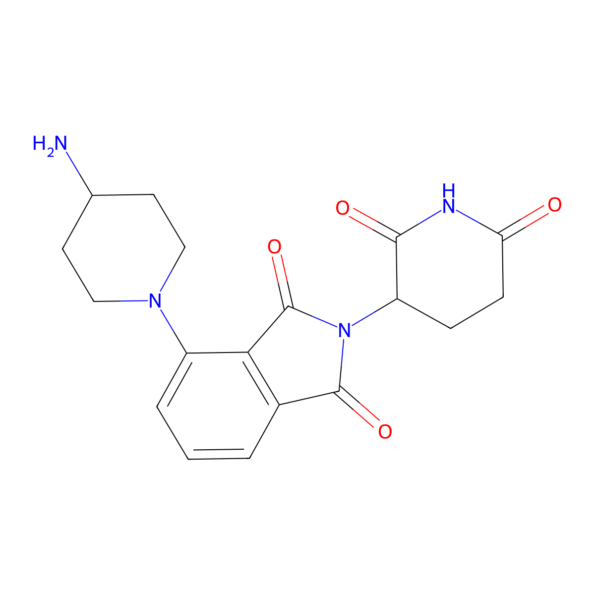 4-(4-aminopiperidin-1-yl)-2-(2,6-dioxopiperidin-3-yl)-2,3-dihydro-1H-isoindole-1,3-dione molecular structure, CAS 2154342-34-2