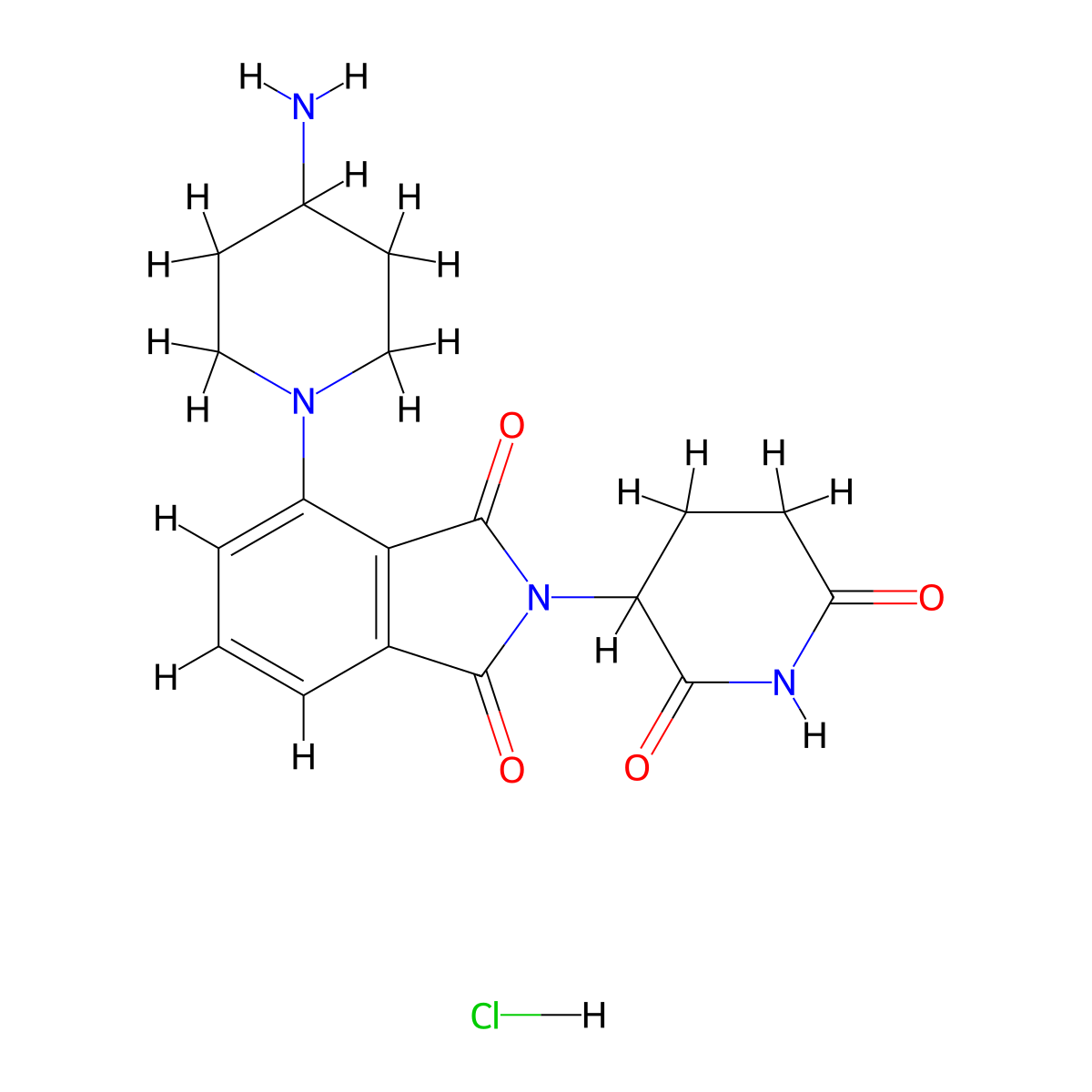 4-(4-Aminopiperidin-1-yl)-2-(2,6-dioxopiperidin-3-yl)isoindoline-1,3-dione hydrochloride molecular structure, CAS 2154342-35-3