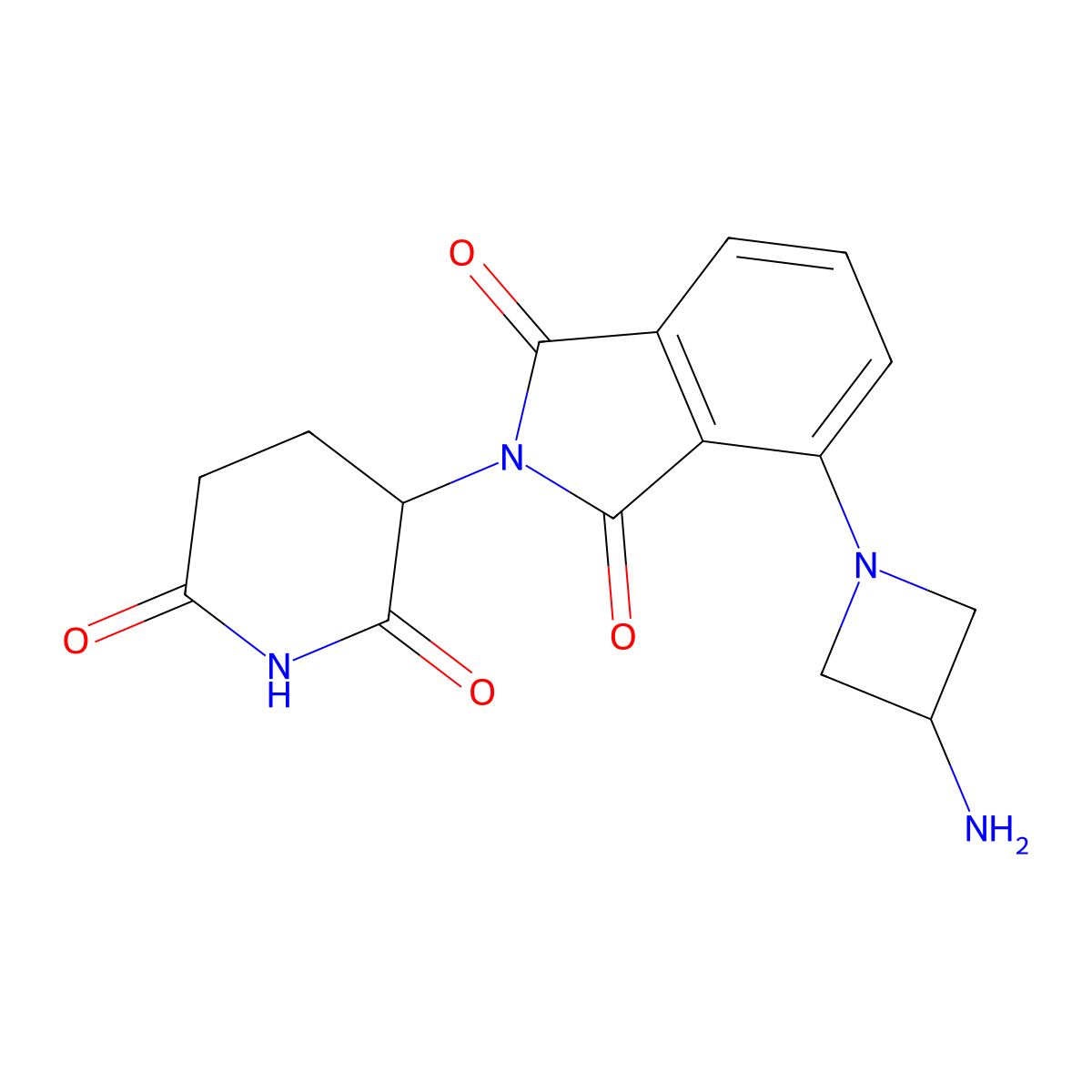 4-(3-aminoazetidin-1-yl)-2-(2,6-dioxopiperidin-3-yl)-2,3-dihydro-1H-isoindole-1,3-dione molecular structure, CAS 2154342-42-2