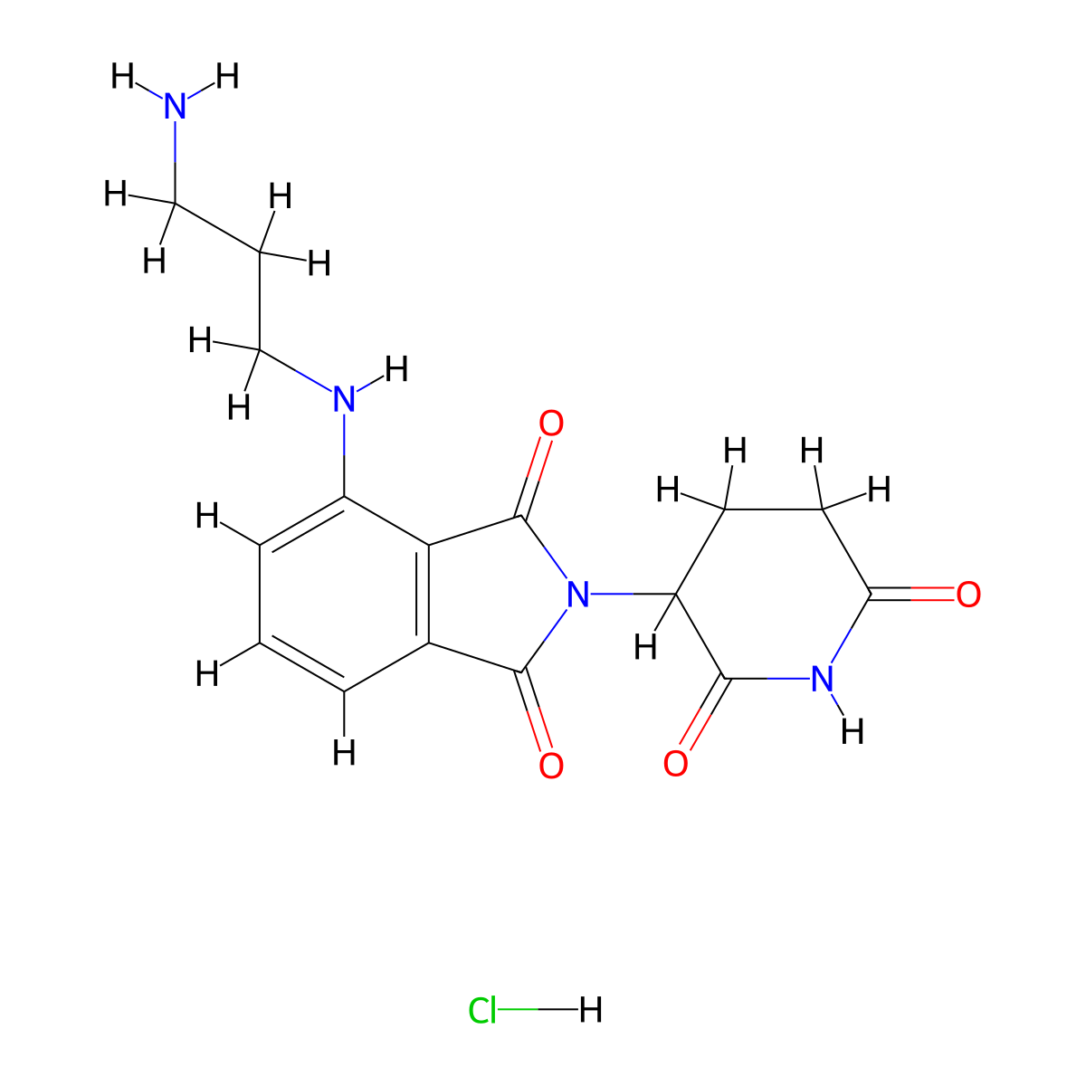 4-((3-Aminopropyl)amino)-2-(2,6-dioxopiperidin-3-yl)-2,3-dihydro-1H-isoindole-1,3-dione hydrochloride molecular structure, CAS 2154342-45-5