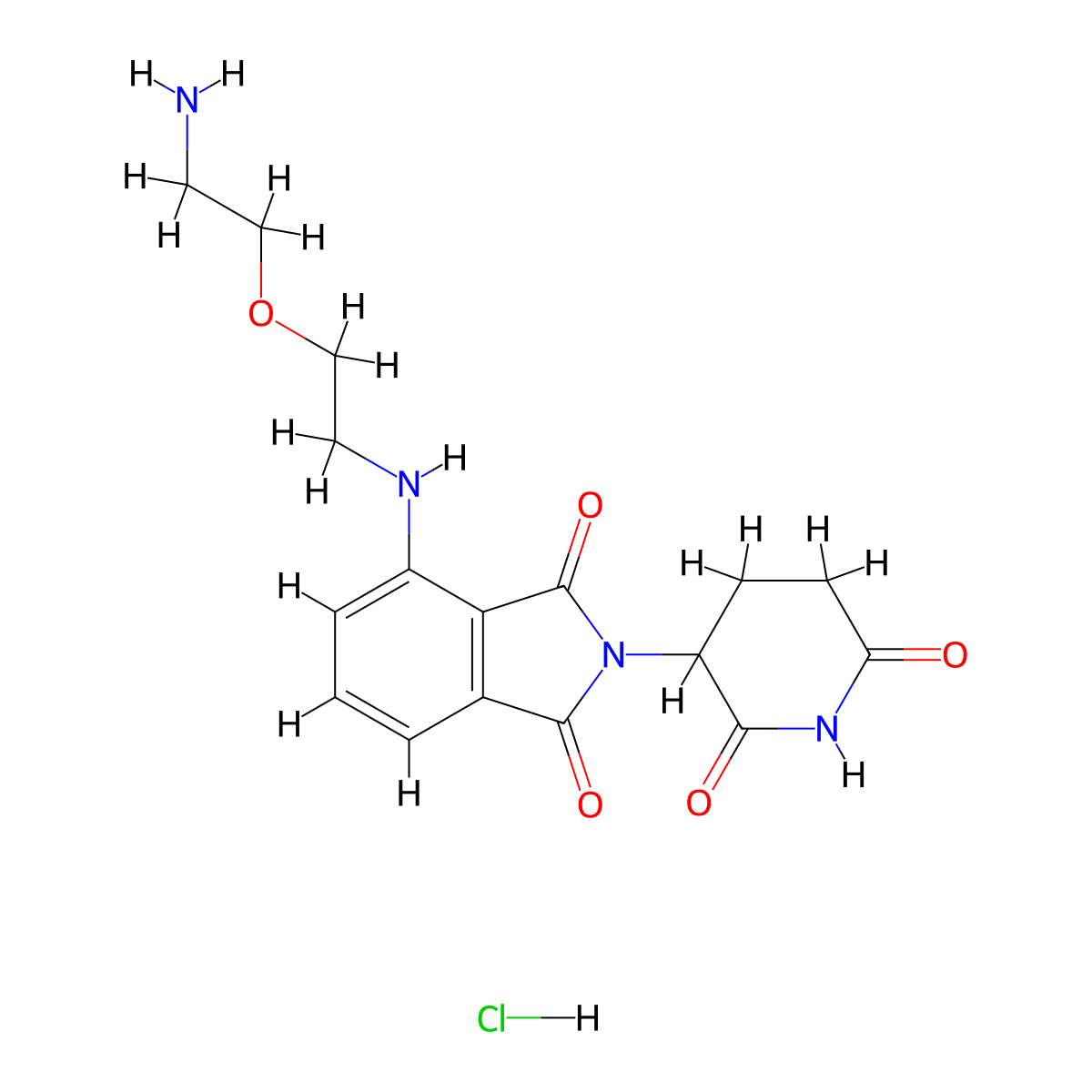 4-((2-(2-Aminoethoxy)ethyl)amino)-2-(2,6-dioxopiperidin-3-yl)isoindoline-1,3-dione hydrochloride molecular structure, CAS 2154342-56-8