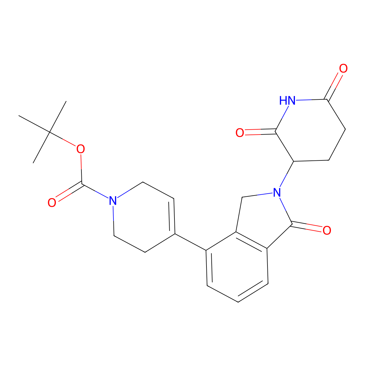 tert-butyl 4-(2-(2,6-dioxopiperidin-3-yl)-1-oxoisoindolin-4-yl)-3,6-dihydropyridine-1(2H)-carboxylate molecular structure, CAS 2154343-09-4