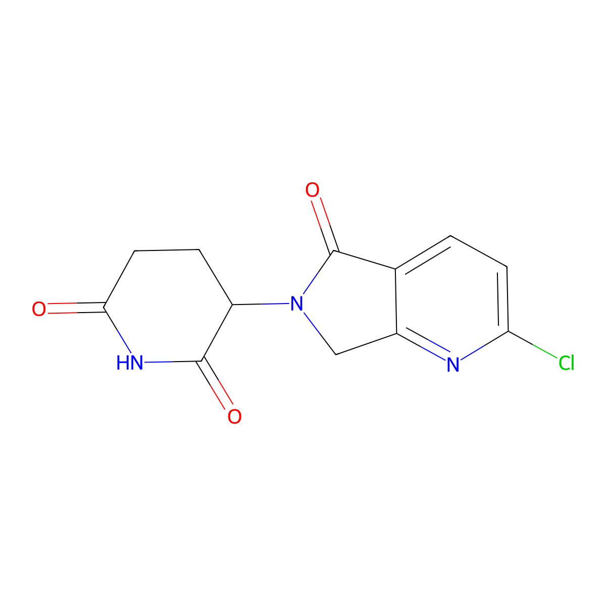 3-(2-chloro-5-oxo-5H-pyrrolo[3,4-b]pyridin-6(7H)-yl)piperidine-2,6-dione molecular structure, CAS 2154343-24-3