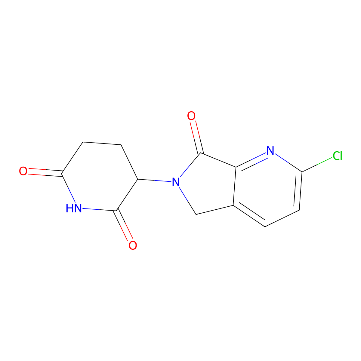 3-(2-Chloro-7-oxo-5,7-dihydro-6H-pyrrolo[3,4-b]pyridin-6-yl)piperidine-2,6-dione molecular structure, CAS 2154343-26-5
