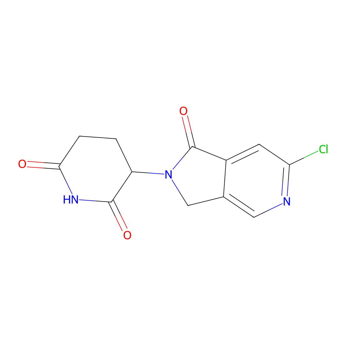 3-(6-Chloro-1-oxo-1,3-dihydro-2h-pyrrolo[3,4-c]pyridin-2-yl)piperidine-2,6-dione molecular structure, CAS 2154343-28-7