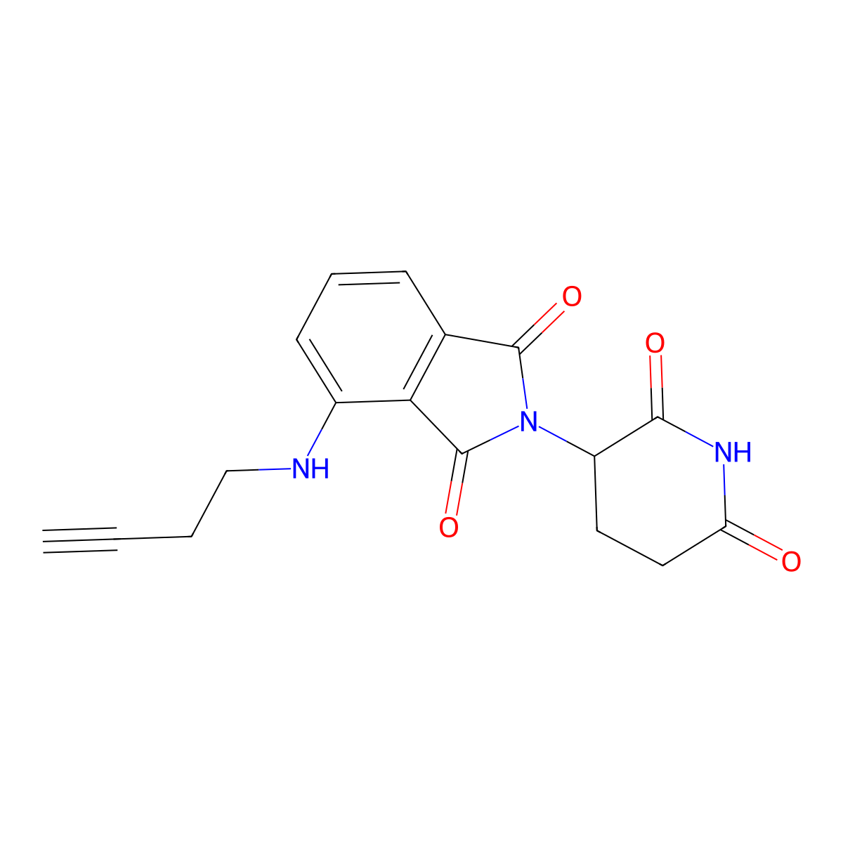 4-(But-3-yn-1-ylamino)-2-(2,6-dioxopiperidin-3-yl)isoindoline-1,3-dione molecular structure, CAS 2154356-73-5