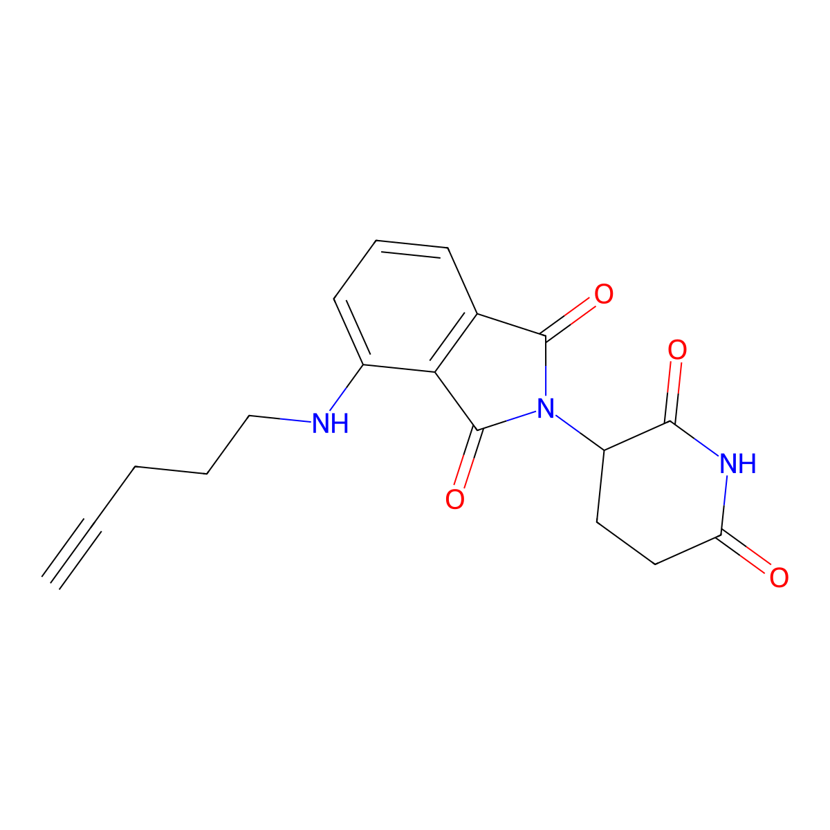 2-(2,6-Dioxopiperidin-3-yl)-4-(pent-4-yn-1-ylamino)isoindoline-1,3-dione molecular structure, CAS 2154356-75-7