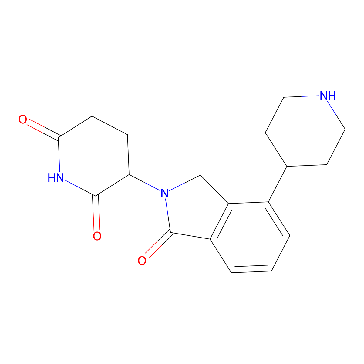 3-[1,3-Dihydro-1-oxo-4-(4-piperidinyl)-2H-isoindol-2-yl]-2,6-piperidinedione molecular structure, CAS 2154356-84-8