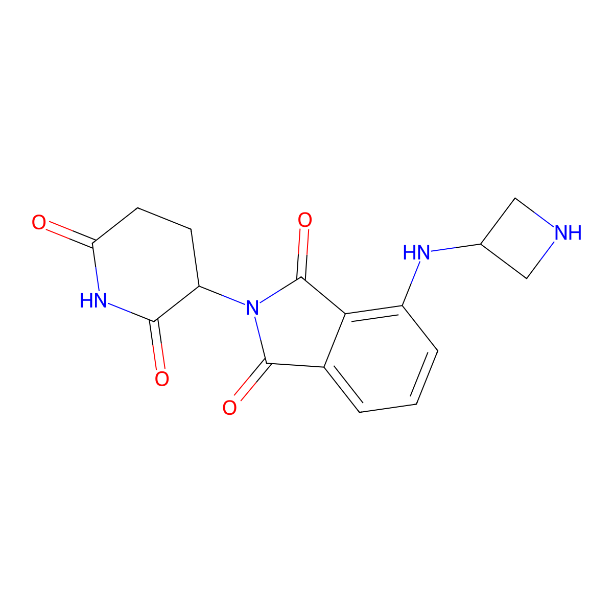 4-[(azetidin-3-yl)amino]-2-(2,6-dioxopiperidin-3-yl)-2,3-dihydro-1H-isoindole-1,3-dione molecular structure, CAS 2154357-01-2