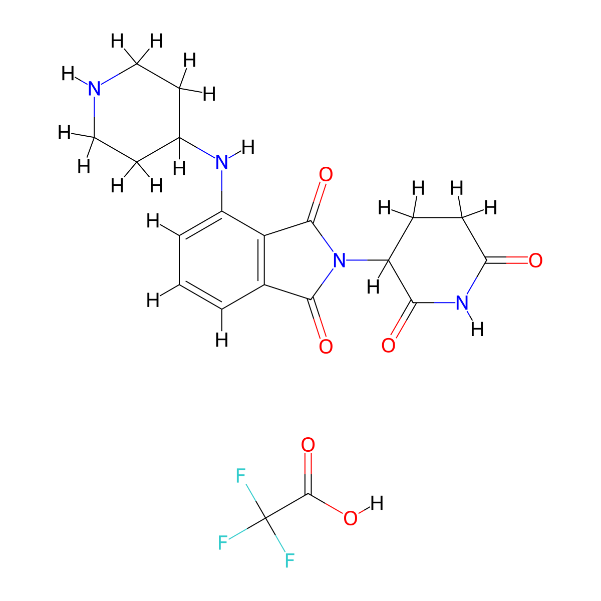 2-(2,6-dioxopiperidin-3-yl)-4-[(piperidin-4-yl)amino]-2,3-dihydro-1H-isoindole-1,3-dione, trifluoroacetic acid molecular structure, CAS 2154357-06-7