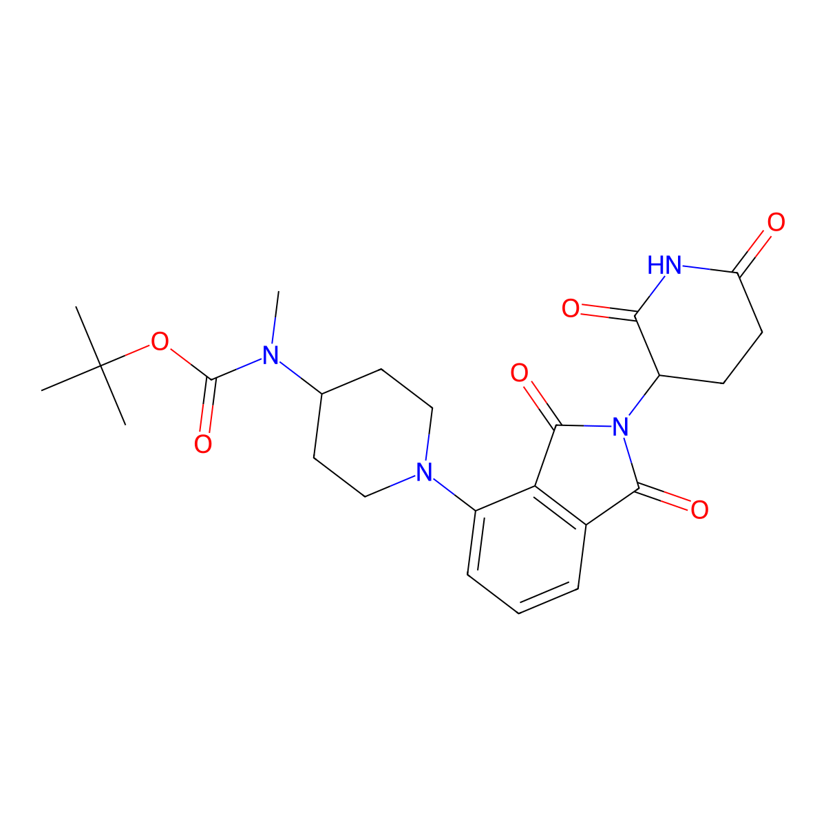 tert-butyl N-(1-(2-(2,6-dioxopiperidin-3-yl)-1,3-dioxo-2,3-dihydro-1H-isoindol-4-yl)piperidin-4-yl)-N-methylcarbamate molecular structure, CAS 2154357-20-5