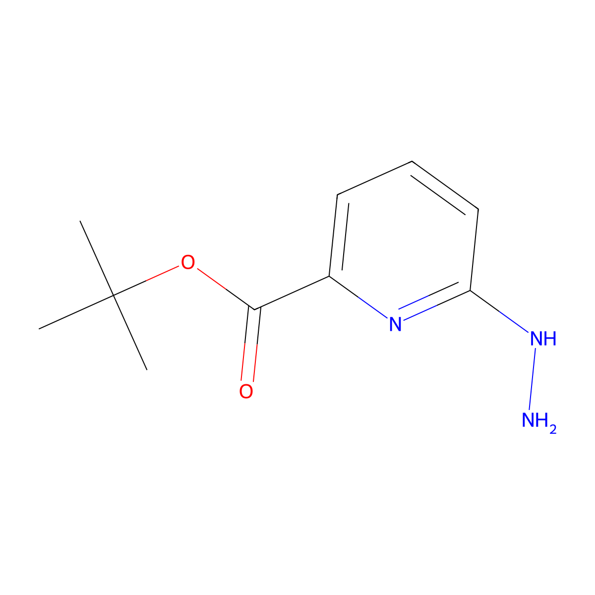 Tert-butyl 6-hydrazinylpyridine-2-carboxylate molecular structure, CAS 2154381-23-2