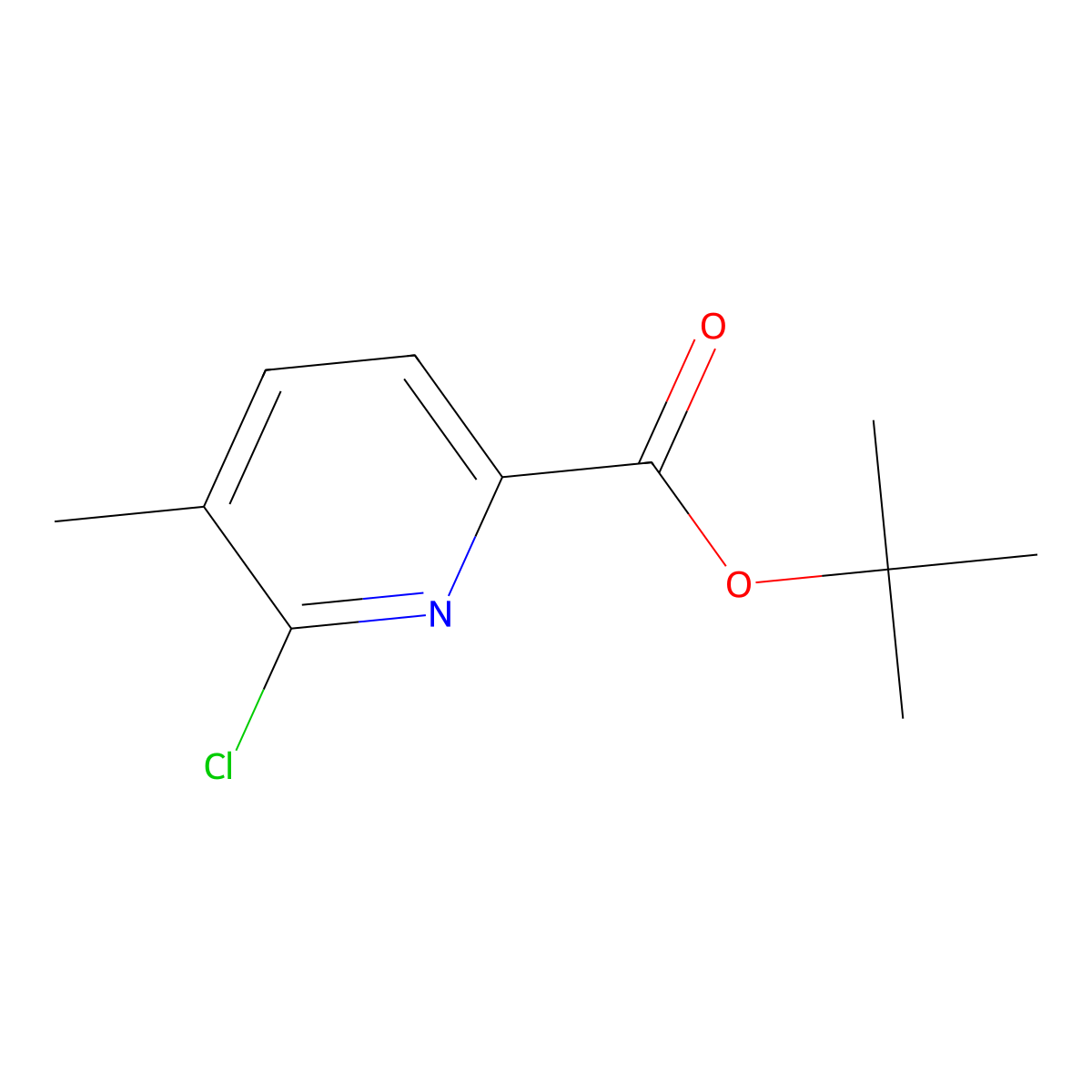Tert-butyl 6-chloro-5-methylpicolinate molecular structure, CAS 2154383-15-8