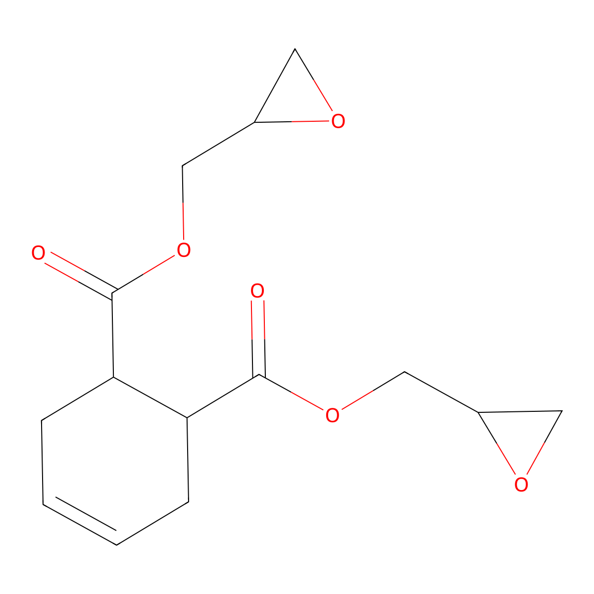 4-Cyclohexene-1,2-dicarboxylic acid, 1,2-bis(2-oxiranylmethyl) ester molecular structure, CAS 21544-03-6