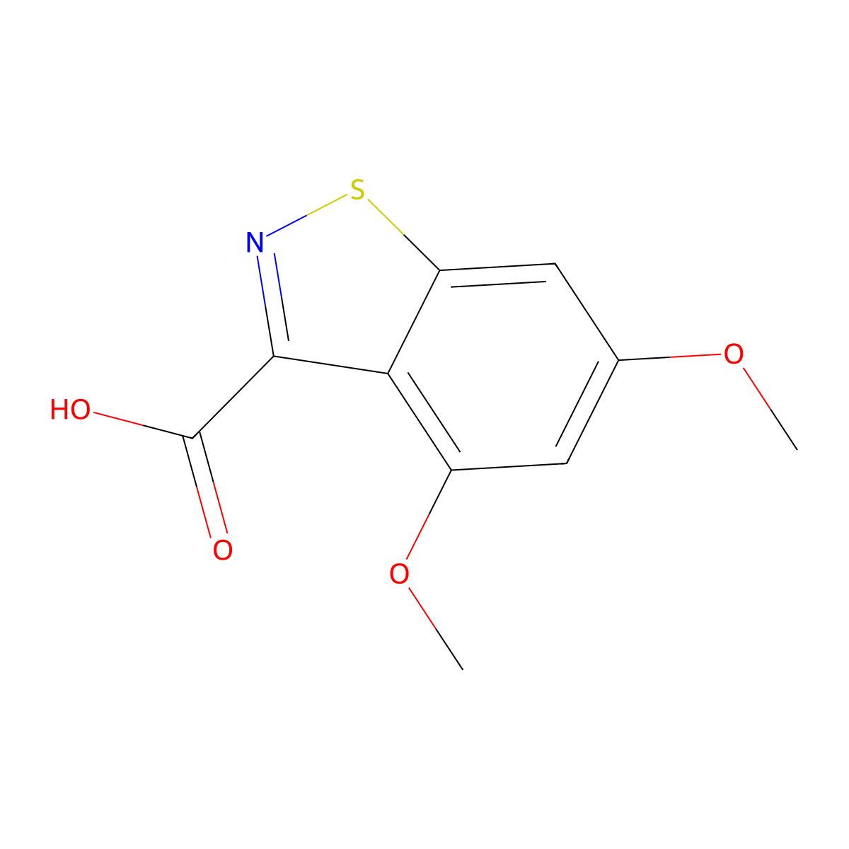4,6-Dimethoxybenzo[d]isothiazole-3-carboxylic acid molecular structure, CAS 21544-87-6