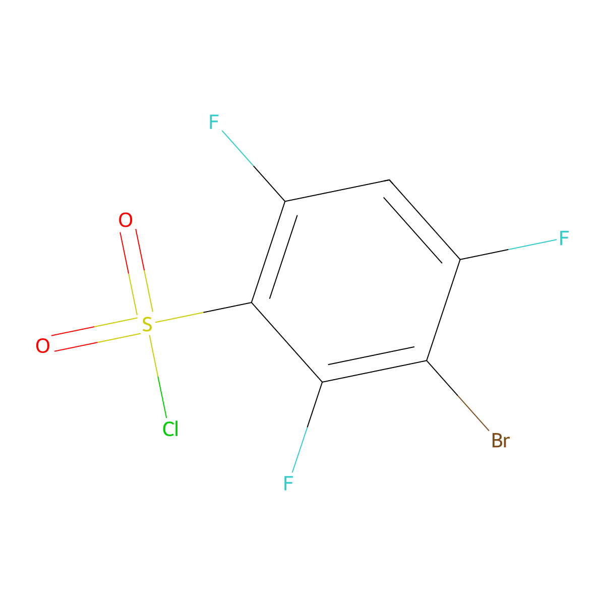 3-Bromo-2,4,6-trifluoro-benzenesulfonyl chloride molecular structure, CAS 2154410-88-3
