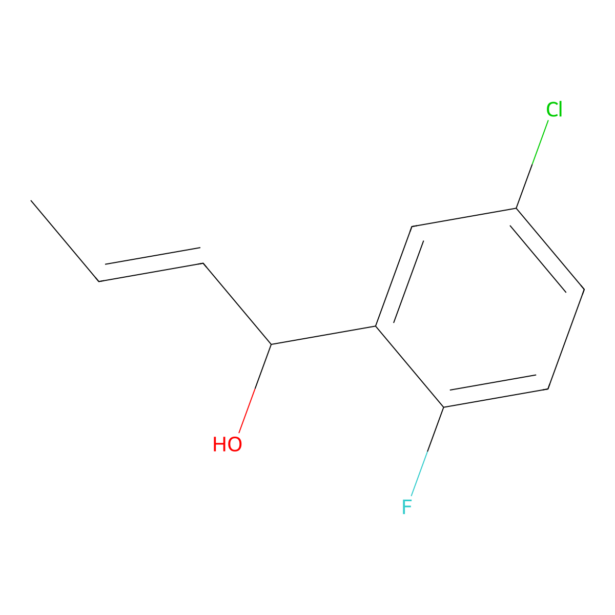 (E)-1-(5-Chloro-2-fluorophenyl)but-2-en-1-ol molecular structure, CAS 2154423-98-8