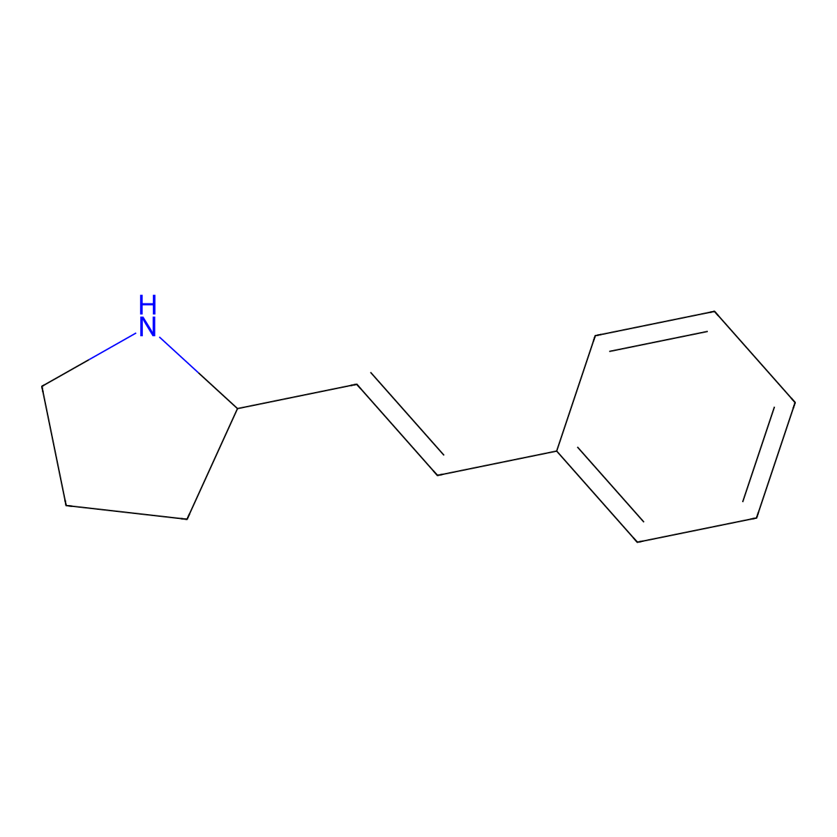 2-((E)-2-phenylethenyl)pyrrolidine molecular structure, CAS 2154467-80-6