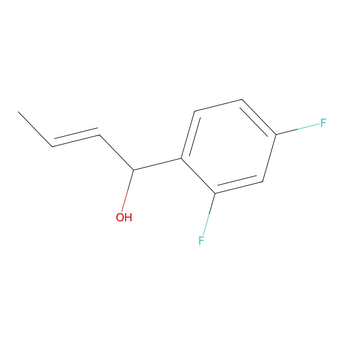 (E)-1-(2,4-difluorophenyl)but-2-en-1-ol molecular structure, CAS 2154477-92-4