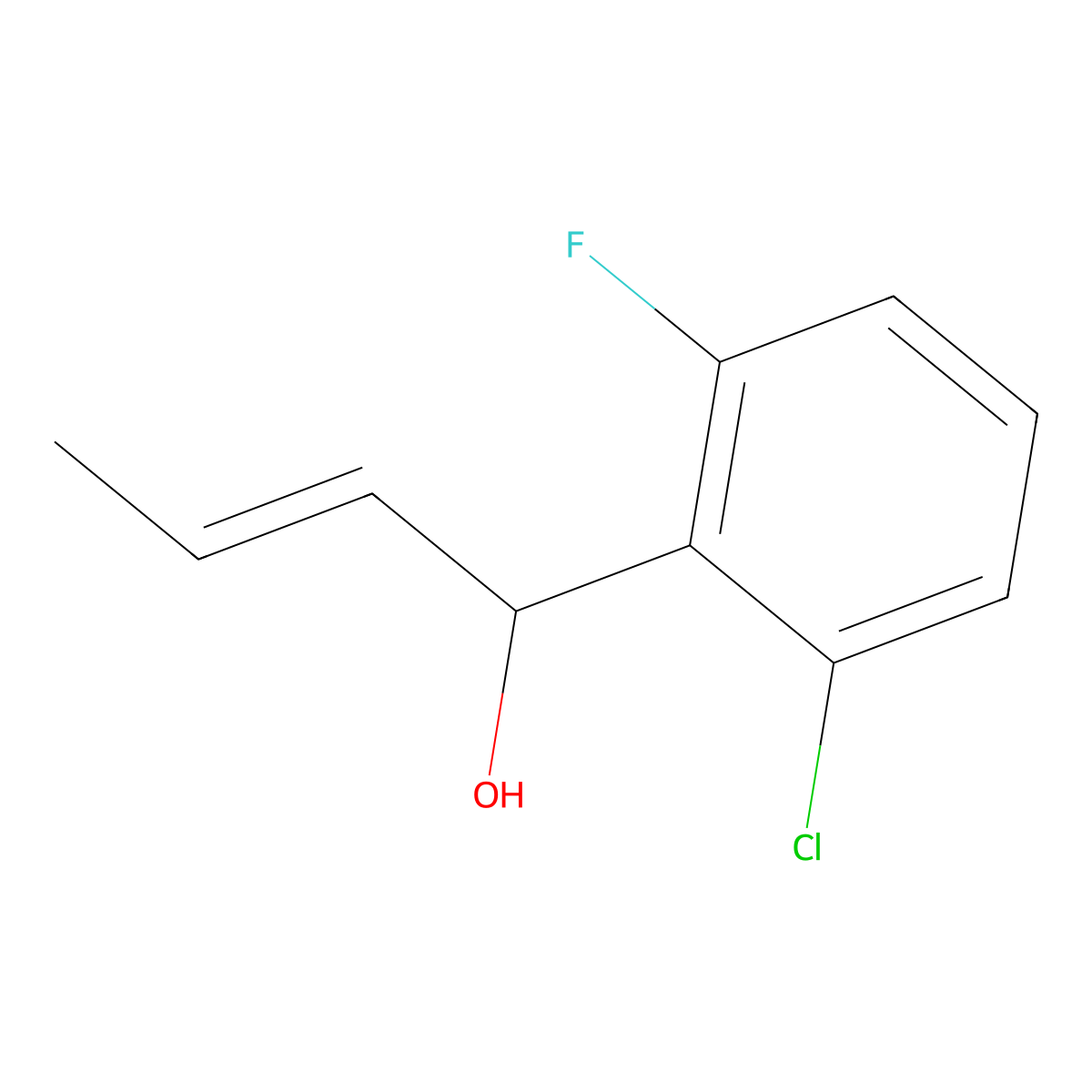 (E)-1-(2-chloro-6-fluorophenyl)but-2-en-1-ol molecular structure, CAS 2154499-09-7