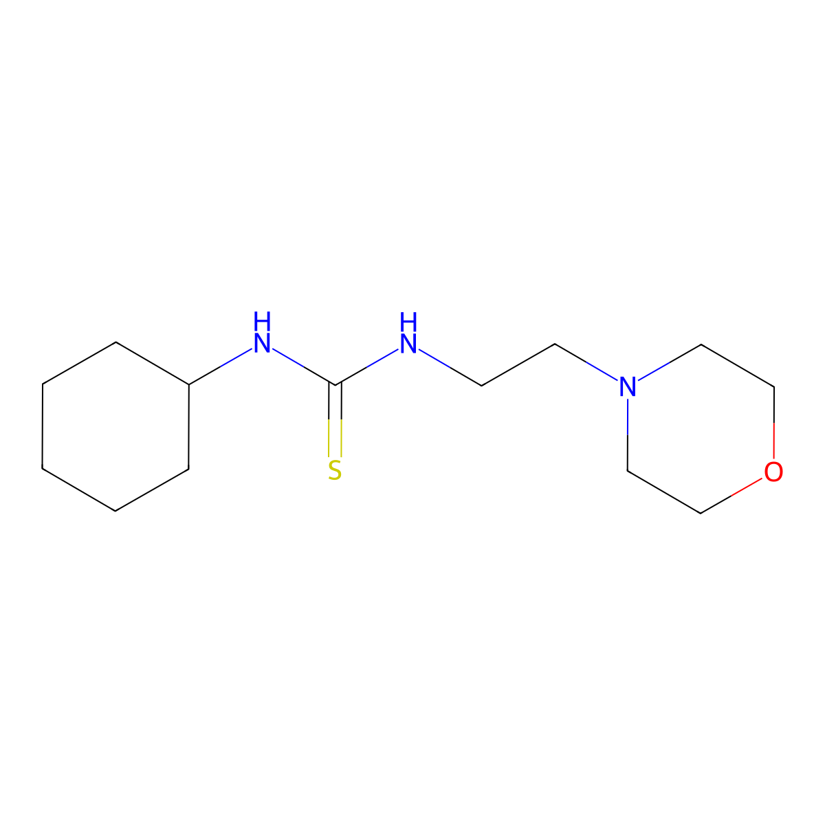 Thiourea, N-cyclohexyl-N'-(2-(4-morpholinyl)ethyl)- molecular structure, CAS 21545-54-0