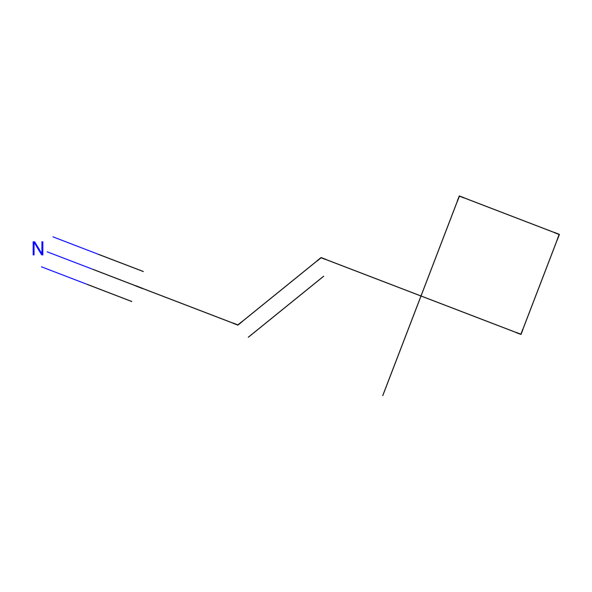 3-(1-Methylcyclobutyl)prop-2-enenitrile molecular structure, CAS 2154505-00-5