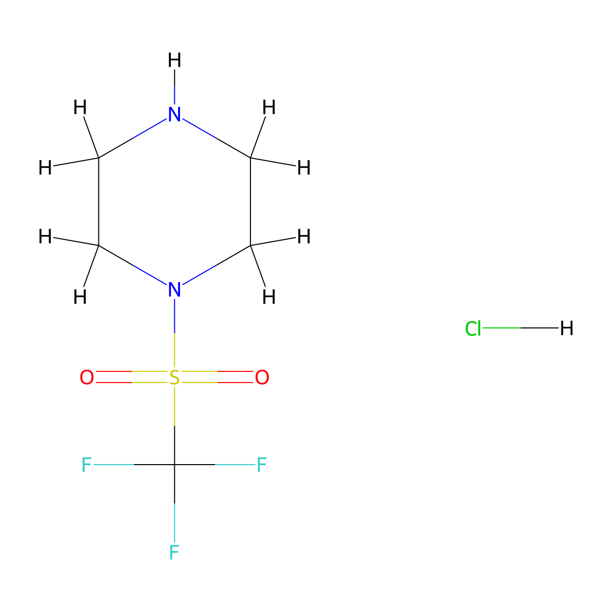 1-Trifluoromethanesulfonylpiperazine hydrochloride molecular structure, CAS 215453-48-8