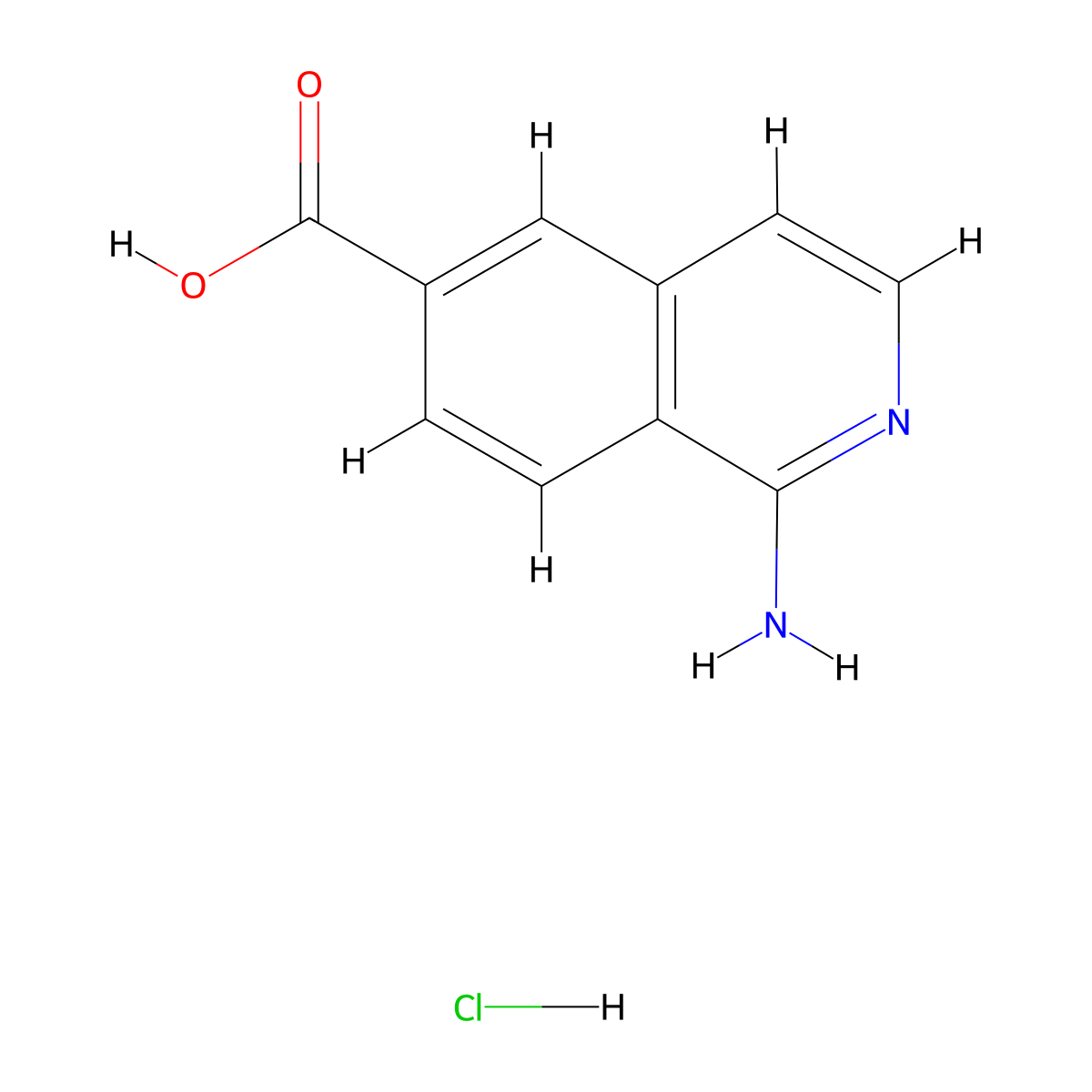 1-Aminoisoquinoline-6-carboxylic acid hydrochloride molecular structure, CAS 215453-68-2