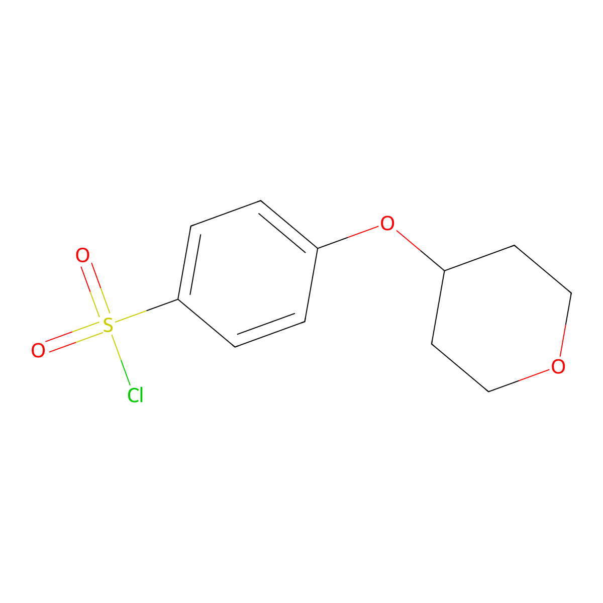 4-(Oxan-4-yloxy)benzene-1-sulfonyl chloride molecular structure, CAS 215453-85-3