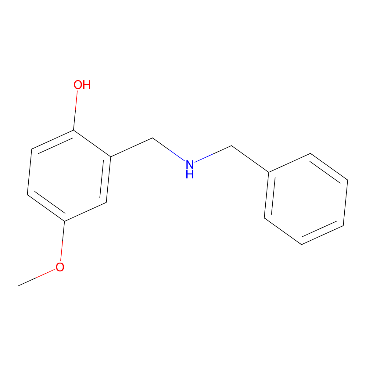 2-(Benzylamino-methyl)-4-methoxy-phenol molecular structure, CAS 215453-94-4