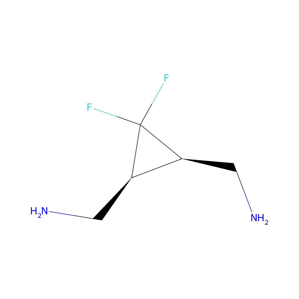 1-[(1R,3S)-3-(aminomethyl)-2,2-difluorocyclopropyl]methanamine molecular structure, CAS 2154840-11-4