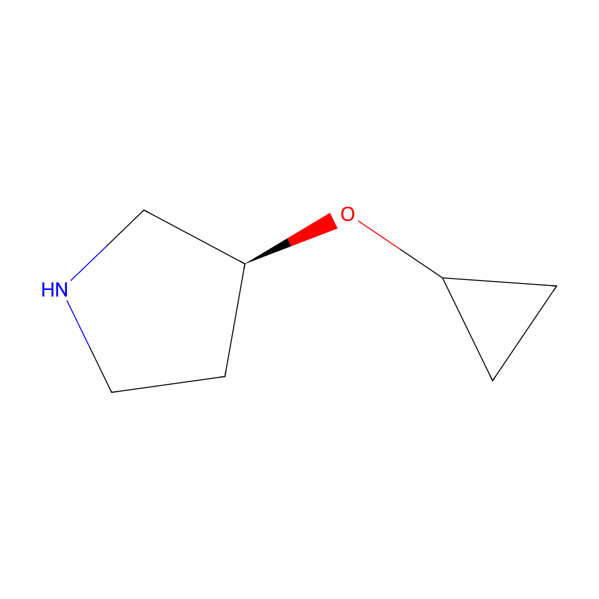 (3S)-3-cyclopropyloxypyrrolidine molecular structure, CAS 2154848-13-0
