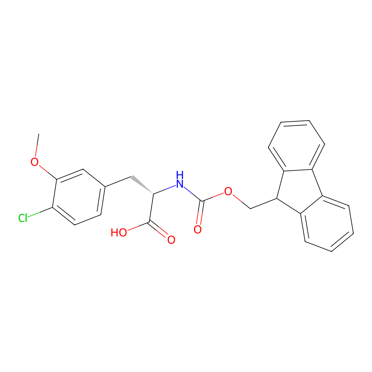 N-Fmoc-3-methoxy-4-chloro-L-phenylalanine molecular structure, CAS 2154853-12-8