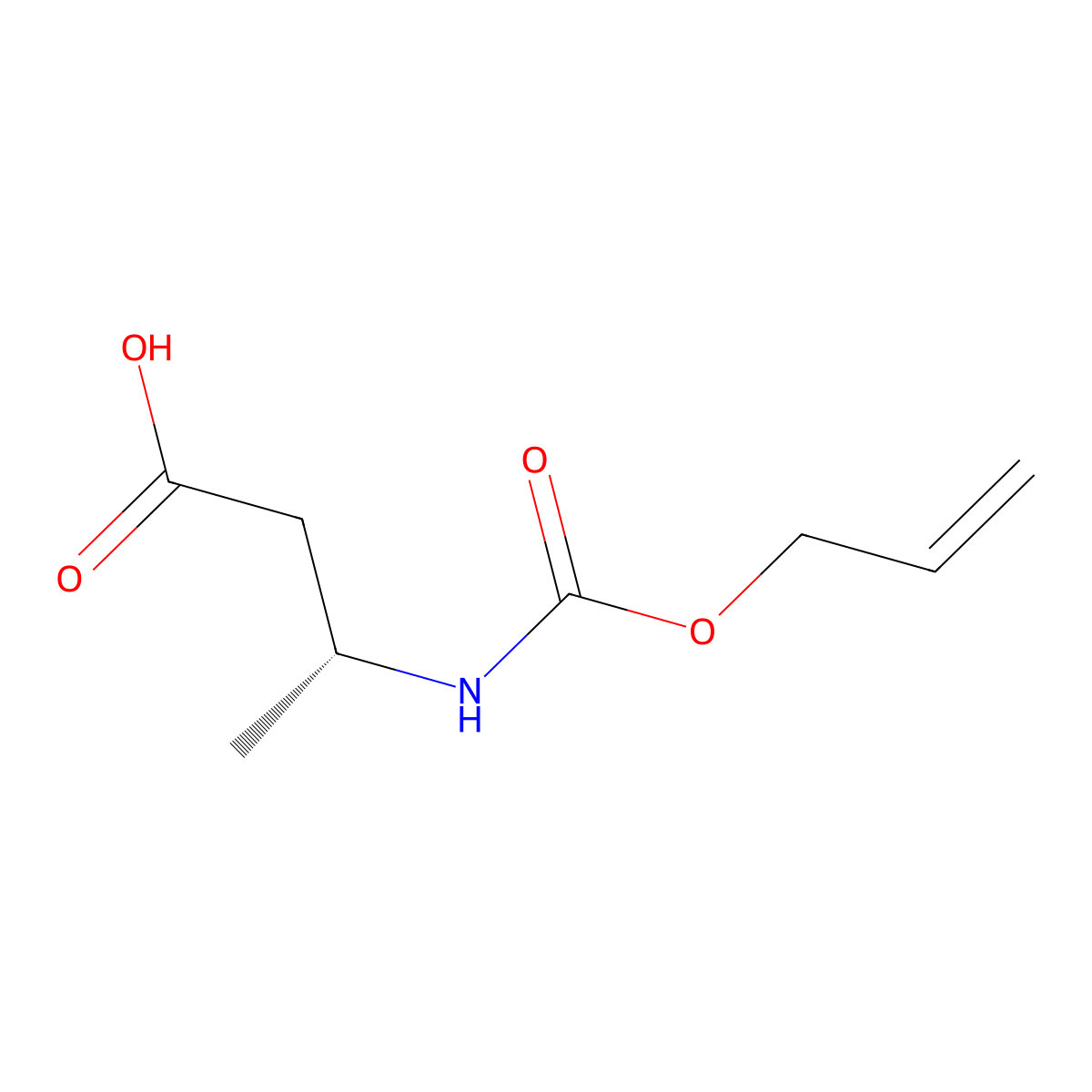 (3R)-3-{[(prop-2-en-1-yloxy)carbonyl]amino}butanoic acid molecular structure, CAS 2154892-35-8
