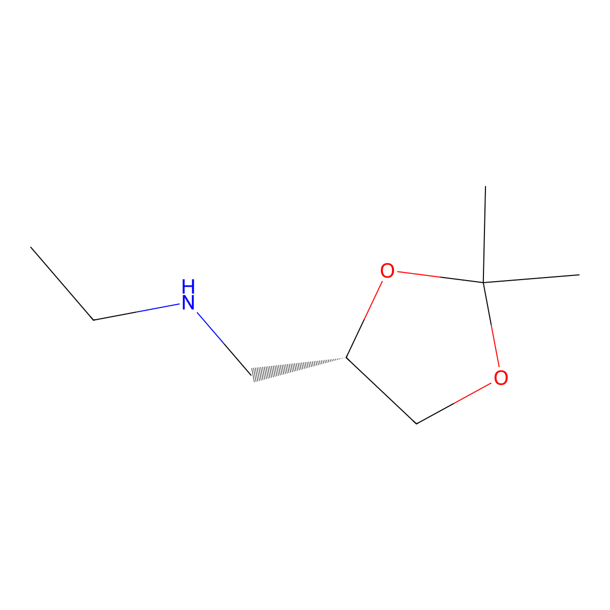 {[(4S)-2,2-dimethyl-1,3-dioxolan-4-yl]methyl}(ethyl)amine molecular structure, CAS 2154917-28-7