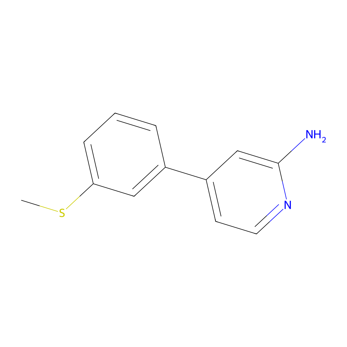 4-[3-(Methylthio)phenyl]-2-pyridinamine molecular structure, CAS 2154929-85-6