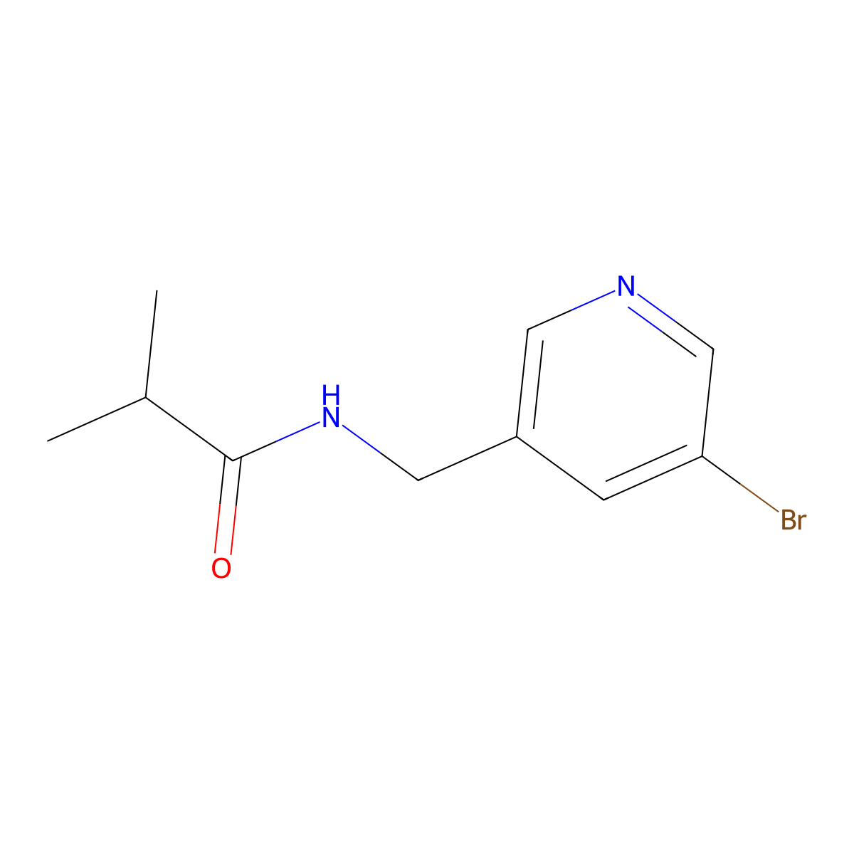 N-((5-bromopyridin-3-yl)methyl)isobutyramide molecular structure, CAS 2154975-82-1
