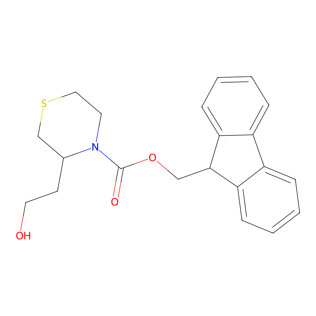 (9H-fluoren-9-yl)methyl 3-(2-hydroxyethyl)thiomorpholine-4-carboxylate molecular structure, CAS 2154980-12-6