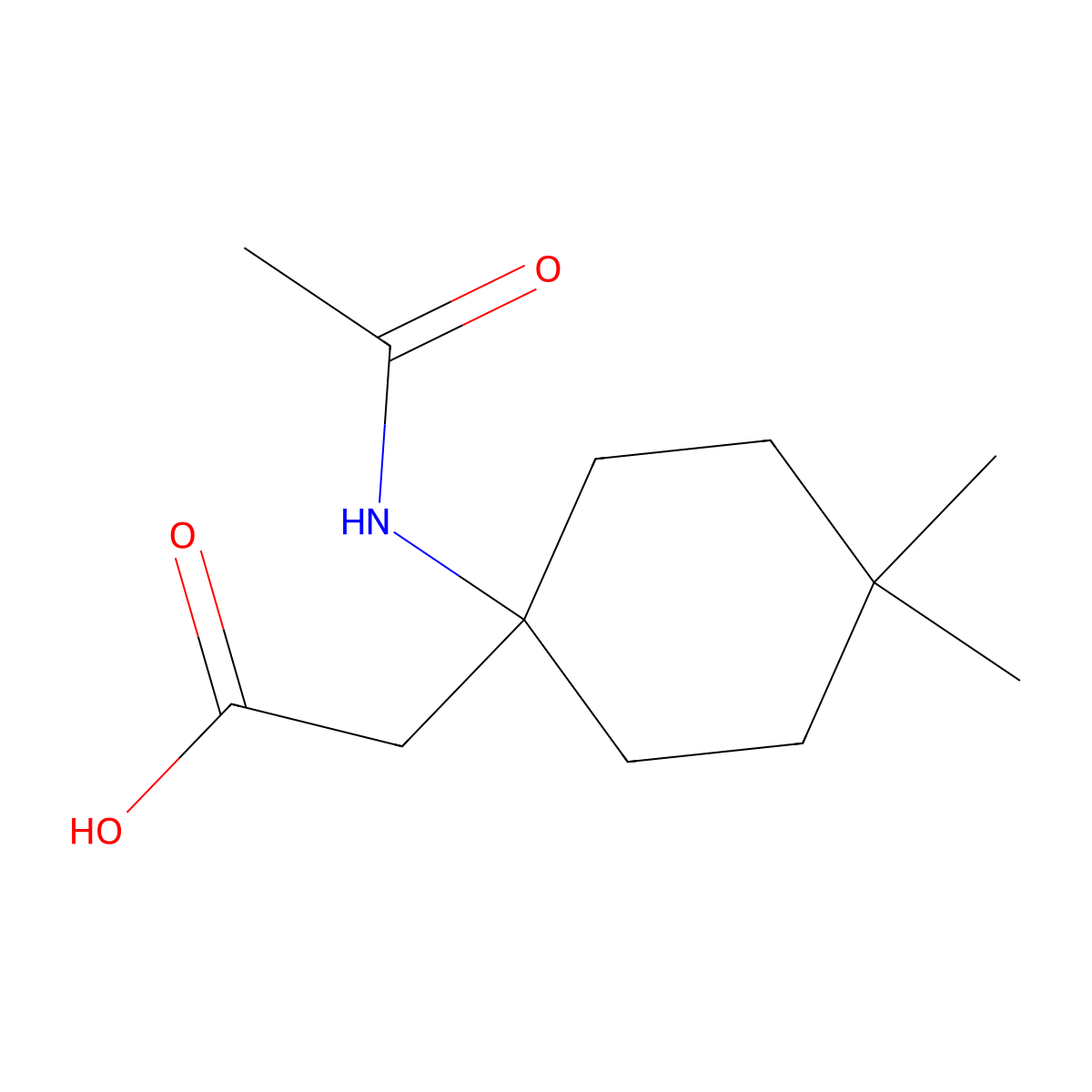 2-(1-Acetamido-4,4-dimethylcyclohexyl)acetic acid molecular structure, CAS 2154984-39-9