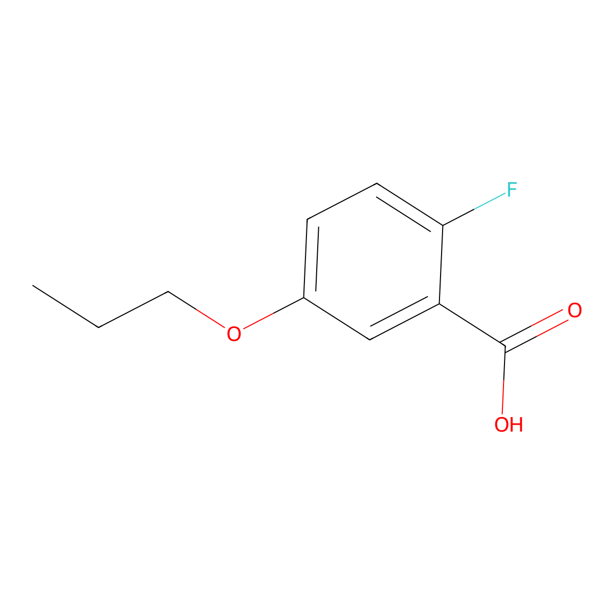 2-Fluoro-5-propoxybenzoic acid molecular structure, CAS 2154990-49-3