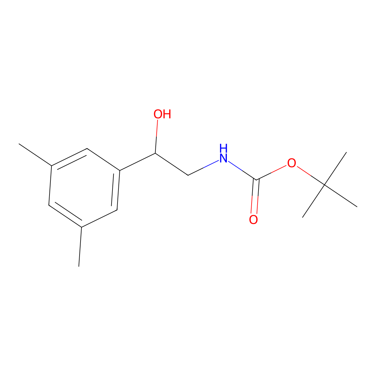tert-butyl N-[2-(3,5-dimethylphenyl)-2-hydroxyethyl]carbamate molecular structure, CAS 2154997-83-6