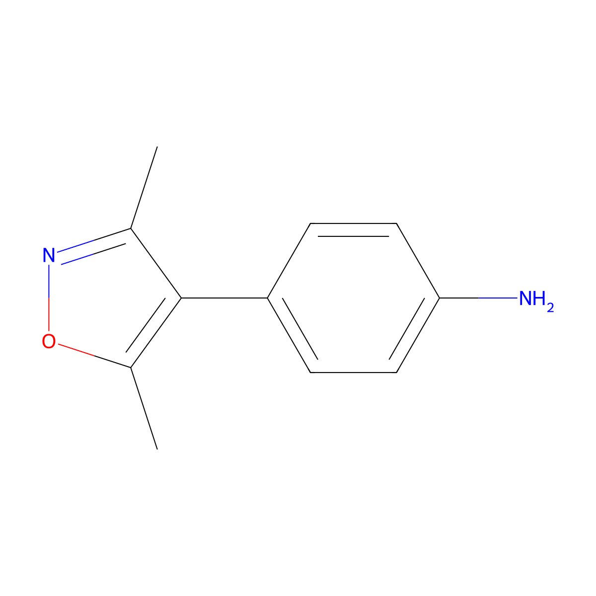 4-(3,5-Dimethyl-isoxazol-4-yl)-phenylamine molecular structure, CAS 2155-99-9