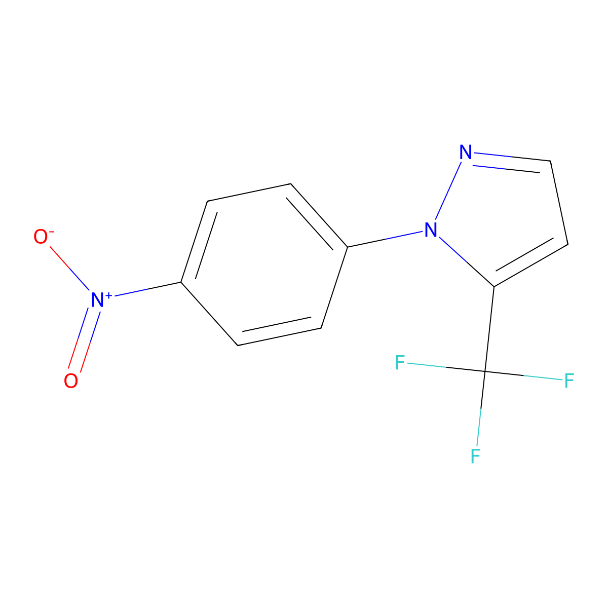 1-(4-nitrophenyl)-5-(trifluoromethyl)-1H-pyrazole molecular structure, CAS 215500-55-3